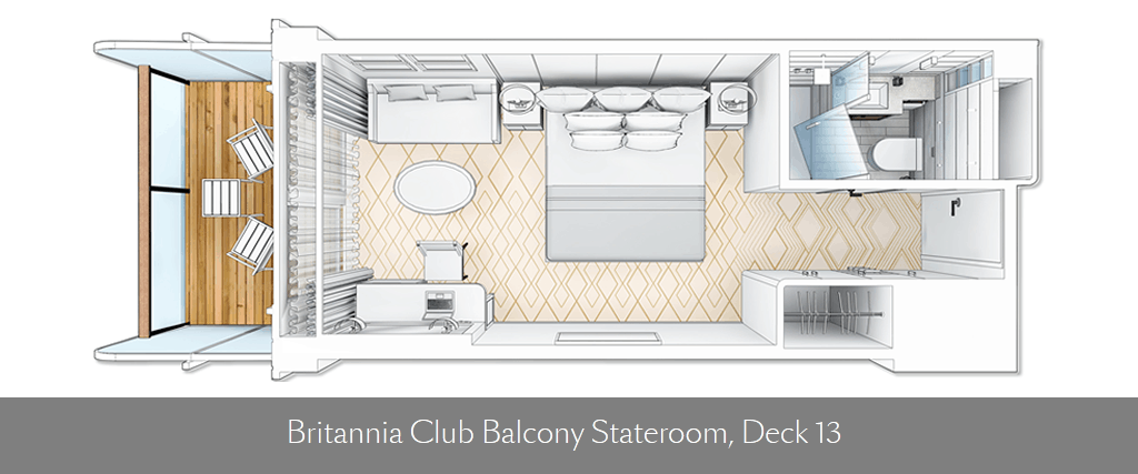Queen Mary 2 - Remastered Britannia Club Balcony deckplan